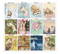 Kit punto croce Letistitch "Doggy Calendar", 43x41cm