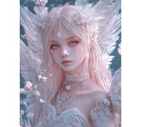 Kit Punto Croce Negozio Di Ragazza Angelo Anime 11Ct Quadri Set Ricamo Punto Croce Kit Da Ricamare Principianti Starter Prestampato Stampato Cross Stitch Embroidery Ricami 40X50Cm