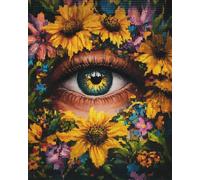 Kit Punto Croce Negozio Di Un Occhio Nei Fiori 11Ct Quadri Set Ricamo Punto Croce Kit Da Ricamare Principianti Starter Prestampato Stampato Cross Stitch Embroidery Ricami 40X50Cm