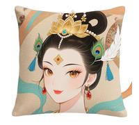 Kit Punto Croce per Cuscino, Ragazza classica Punto Croce Kit da Ricamare Principianti 45x45cm Cuscino Ricamato a Mano Fai da te per Arredamento Casa