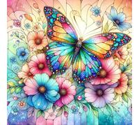 Kit punto croce per fai da te 5D diamond painting kit Fiore rosa farfalla 5D DIY Diamante Acqua Diamante Croce Ricamo Principiante Arte Pittura Ricamo Decorazione Della Parete Interno Casa 25x30cm