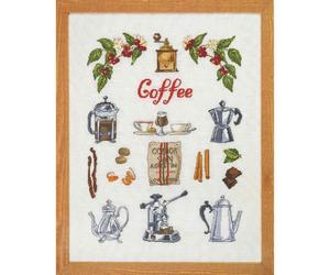 Kit punto croce Permin "L'ora del caffè", 40x52cm
