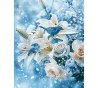 Kit punto croce popolare "Lily and Bird", 11CT, kit punto croce stampato per principianti, ricamo timbrato, regalo per amanti del fai da te avanzati, 40x50 cm