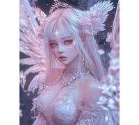 Kit Punto Croce,Ragazza Angelo Anime 11Ct 40X50Cm Schemi Quadri Set Ricamo Punto Croce Kit Da Ricamare Principianti Starter Prestampato Stampato Completo Bambini Cross Stitch Embroidery Rica