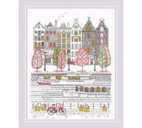 Kit punto croce Riolis "Città sull'acqua", conteggio, fai da te, 24x30cm