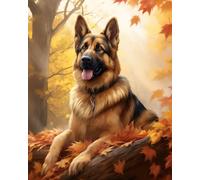 Kit punto croce stampato con cane pastore tedesco, kit croce per adulti, kit croce facile da contare per principianti, 40,6 x 50,8 cm