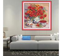 Kit Punto Croce Timbrato Fiori Ciliegia Kit Ricamo Modello Prestampato