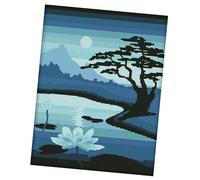 Kit punto croce timbrato Kit cucito 11CT - Moonlight Over Lotus Pool
