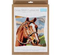 Kit punto croce Trimits Cuscino stampato Cavallo Marrone