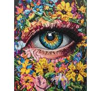 Kit Punto Croce,Un Occhio Nei Fiori 11Ct 40X50Cm Schemi Quadri Set Ricamo Punto Croce Kit Da Ricamare Principianti Starter Prestampato Stampato Completo Bambini Cross Stitch Embroidery Ricam