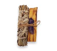 Kit Purificazione LAMARE Celestia: Purificazione Olistica - Salvia Bianca - Palo Santo - Ametista - Armonia - Purificazione - Kit Pulizia - Riequilibrio Energetico - Rimuove Energia Negativa.
