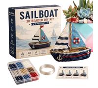 Kit Puzzle Perline 3D | Decorazione Mini 3D Barca Elicottero fatto a mano, kit di ricamo in perline aereo da caccia e armato, per attività domestica, creazione gioielli festa