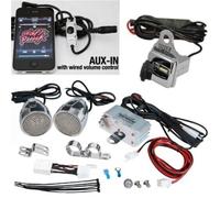 KIT PYLE PLMCA60 AMPLIFICATORE 2 CASSE MOTO SCOOTER IMPERMEABILI USB JACK 3,5