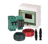 Kit quadro protezione 1 stringa PV magnetotermico, scaricatore, cavi e connettori | QUA-CC-1S - Corrente max. magnetotermico: 40A