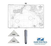 KIT QUALITA CARTEGGIO NAUTICO PATENTE 2 SQUADRETTE + 1 COMPASSO + CARTA 5D