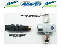 KIT RACCORDO TRE VIE WHITE METAL + MASCHIO X TUBI FRENO B.H. IN TRECCIA BREMBO