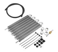 Kit radiatore olio trasmissione Radiatore trans a 8 file con tubo tono argento