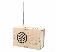 Kit radio FM fai da te per apprendimento STEM - Kit educativo scientifico elettronico con custodia in legno, gamma di frequenza 88-109 MHz, montaggio senza saldatura, per bambini dai 6 anni in su