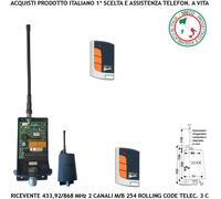 Kit Radioricevente 433,92 MHz 2 Canali 12/24V Anti Rapina 2 Radiocomando Rol.Cod