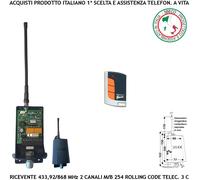Kit Radioricevente F433,92 MHz bicanale 12/24 V Comando Automatismi Radiocomando