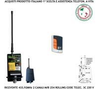 Kit Radioricevente Fr 433,92 MHz bicanale 230 V Comando Automatismi Radiocomando