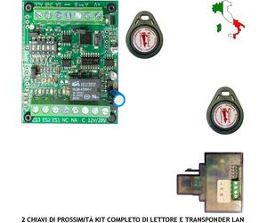 KIT RASPONDER 2 CHIAVE ELETTRONICA PROSSIMITÀ ANTIFURTO CODICE UNIVOCO 12 VCC