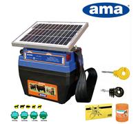 KIT RECINTO ELETTRICO CON RICARICA SOLARE ELETTRIFICATORE AMA +CORDA +ISOLATORI