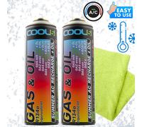 Kit refrigerante A/C 2x 2 in 1 per Cool5 sostituzione R12/R134a + Microfibra