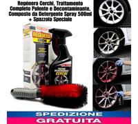 Kit Regénera Cerchi auto, Trattamento Completo Pulente Spray 500ml + Spazzola