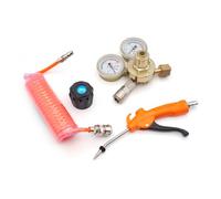 Kit Regolatore di Elio ad Alta Pressione, Valvola in Ottone Massiccio, Doppio Manometro, Pistola di Soffiaggio, Tubo Flessibile Intrecciato, Solo per Bombole di Elio