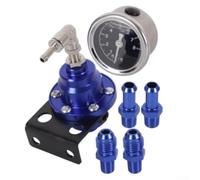 Kit regolatore di pressione carburante per uso EFI Supercharger (blu) | lega di alluminio, resistente, finitura nero/blu/rosso, resiste al calore duro del vano motore