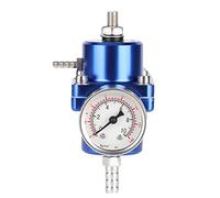 Kit regolatore di pressione del carburante regolabile universale FPR con manometro 0-140psi - lega di alluminio(Blu)