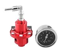 Kit regolatore pressione carburante, regolatore di pressione carburante universale regolabile in alluminio FPR con manometro per auto(Red)