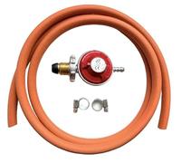Kit regolatore propano con volantino a clip da 27 mm, regolatore GPL da 37 mbar con tubo del gas da 2 m e 8 mm e 2 clip Jubilee per barbecue, stufa da patio, stufa da campeggio e elettrodomestici a
