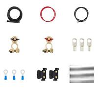Kit relè di carica divisa Relè di tensione professionale 12V 140AMP con cavo batteria da 2/4/5/6 metri for campeggio(2 mtr Battery Cable)