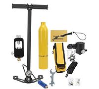 Kit respiratore subacqueo DIDEEP con bombola di ossigeno da 0,5 litri per immersioni subacquee e per l'insegnamento delle immersioni. (Bombola di ossigeno gialla + borsa portaoggetti gialla)