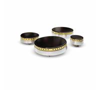 Kit Ricambi Cucina Gas 4 Fuochi Compatibili Lofra - 4 Bruciatori con Anelli Spartifiamma in Ottone e Piattelli Lisci per Piano Cottura a Gas