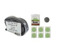 Kit Ricambi Sunlite: Camera 27x1-1/4" Valvola Schrader + Kit Toppe Senza Colla