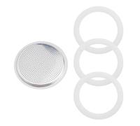 Kit Ricambio Completo con Guarnizioni Silicone e Filtro per Pentola Espresso
