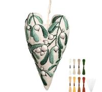 Kit Ricamo a Mano Decorazione a Forma di Cuore - Imparare L'arte Del Ricamo | Arte Artigianale per Decorazione Casa Adulti Hobby Relax Attività di Gruppo Festa Viaggio Progetto