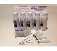 KIT RICARIABILI CHIP COMPATIBILE 1281-1284 + 1 LITRO E 250ML COLORI SX430W