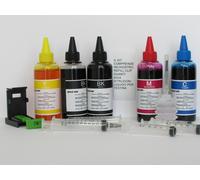 Kit ricarica 500 ML inchiostro cartucce hp 901 2 x 100 ml nero e 3 x100 colore