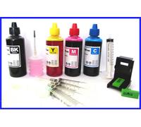 Kit ricarica cartucce hp 901 nero e 901 colore + refill clip +accessori 400 ml