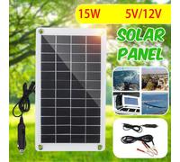 Kit Ricarica Solare Efficiente 15W con Clip e Ventose per Attrezzatura Esterno