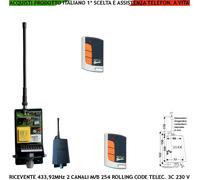 Kit Ricevitore 2 Canali 230 V Codice Fisso o Rolling C. F433 MHz 2 Radiocomandi
