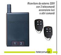 Kit ricevitore da esterno easy light 220V con 2 telecomandi x luci o impianti