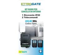 Kit ricevitore per automazione cancelli con 2 telecomandi universali 433mhz IP20