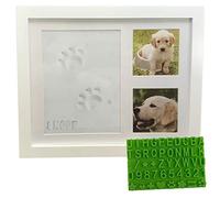 Kit ricordo e cornice per foto con impronta di cane o gatto, con cornice per foto, stampo in argilla e stencil omaggio, è un regalo personalizzato per gli amanti degli animali domestici e