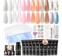 Kit Ricostruzione Unghie Con Lampada Unghie, 10 Colori 16Ml Gel Ricostruzione Un