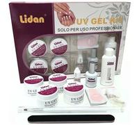 KIT RICOSTRUZIONE UNGHIE MANICURE PROFESSIONALE LIDAN UV GEL NAIL ART KIT VELOCE